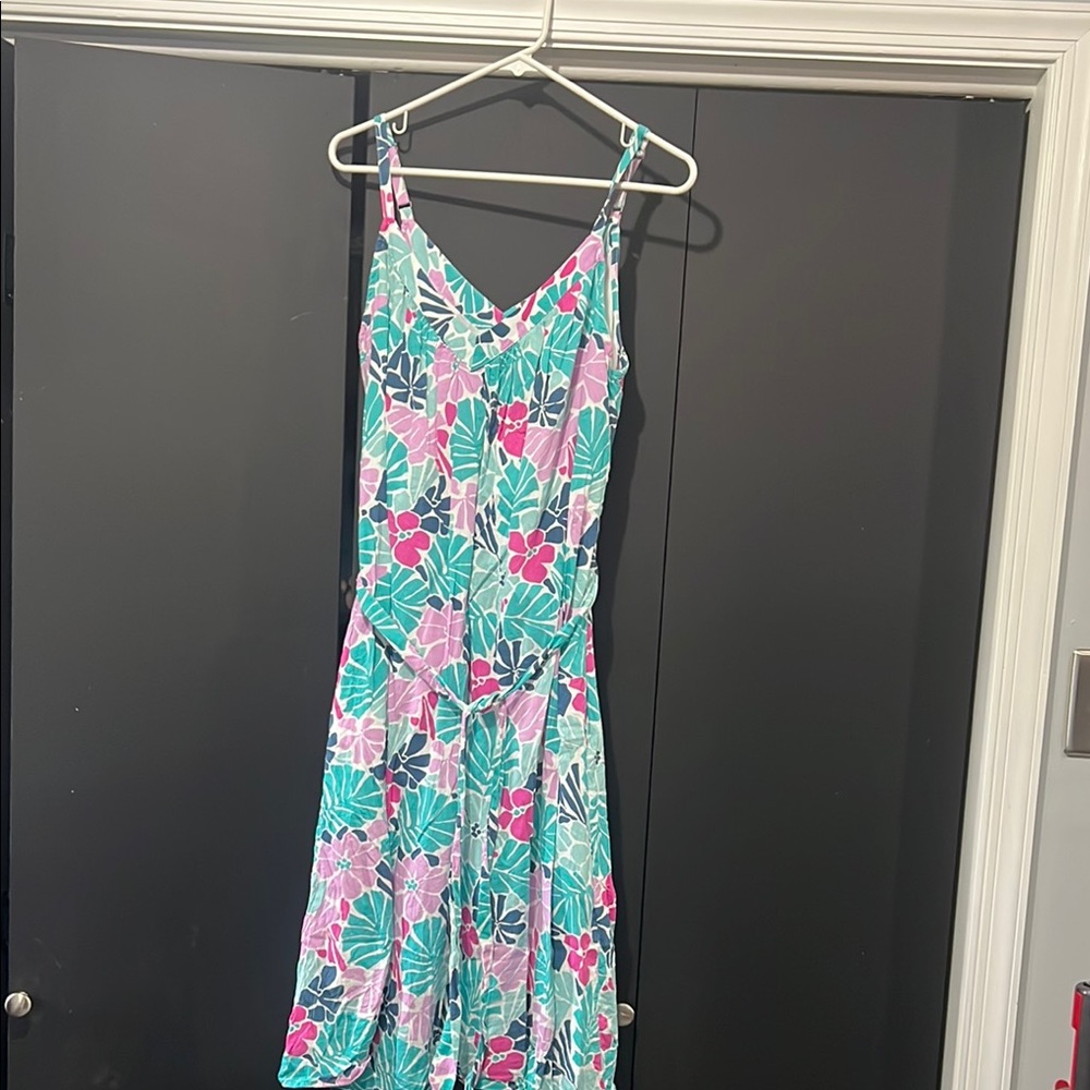 GAP Floral Midi Dress - Pink and Green